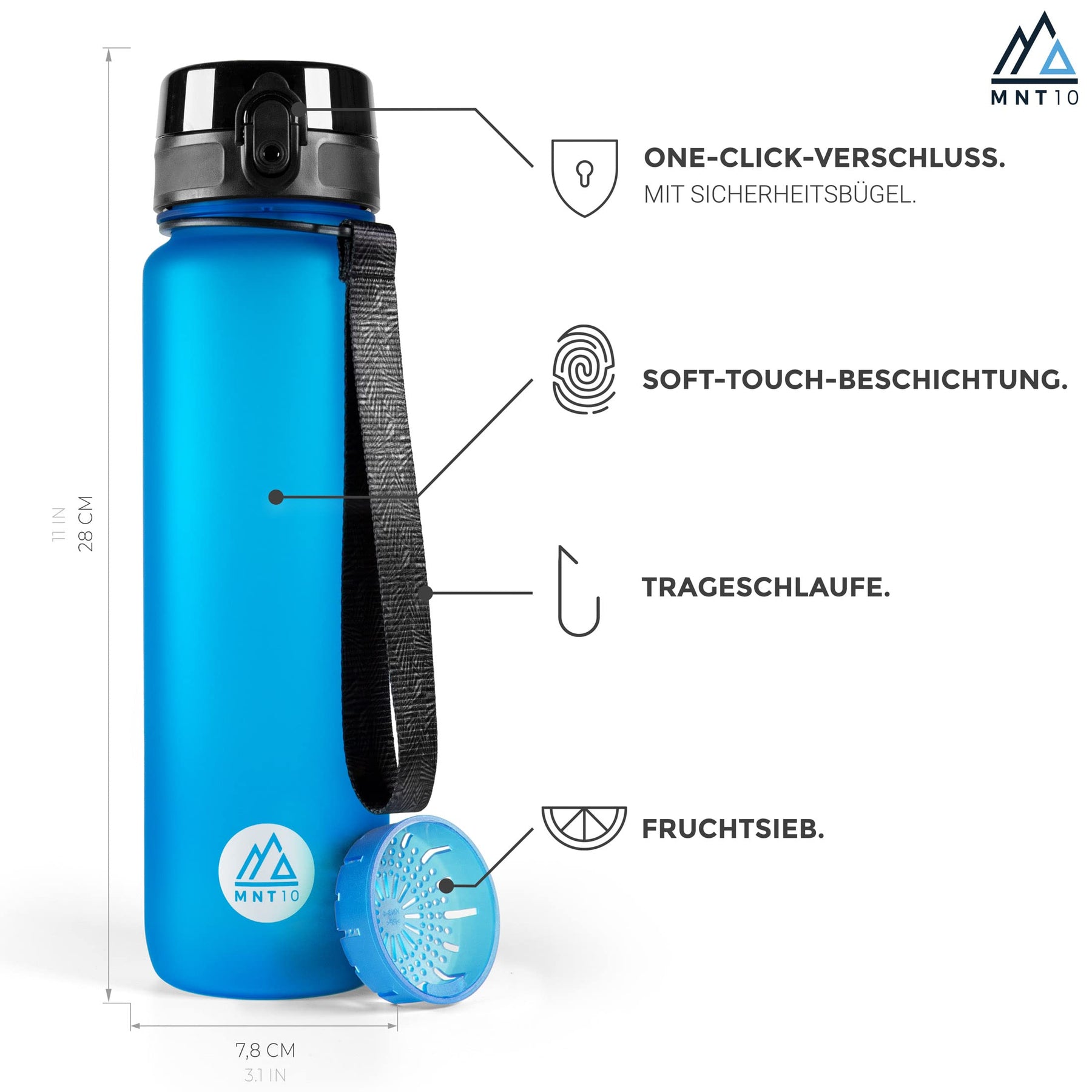 Sport-Trinkflasche aus Tritan - Auslaufsicher, BPA-frei & leicht – MNT10