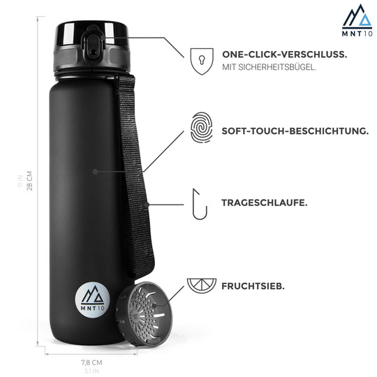 Sport-Trinkflasche aus Tritan - Auslaufsicher, BPA-frei & leicht